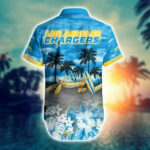 Sport-Team Los Angeles Chargers Coconut Tree Blue Hawaiian Shirt Summer Aloha Shirt