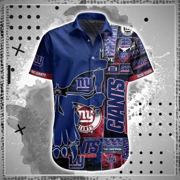 Sport-Team New York Giants Punisher Skull Navy Blue Hawaiian Shirt Summer Aloha Shirt