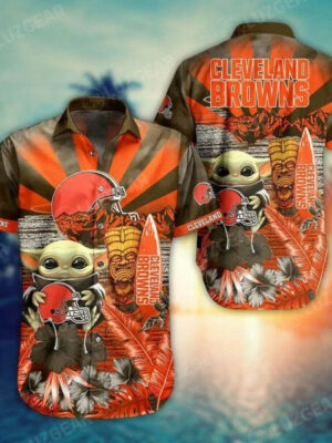 Sport-Team Cleveland Browns Baby Yoda Hawaiian Shirt Summer Aloha Shirt