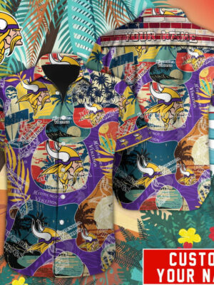 Sport-Team Minnesota Vikings Custom Name Special Vintage Style Hawaiian Shirt Sport Team Aloha Shirt