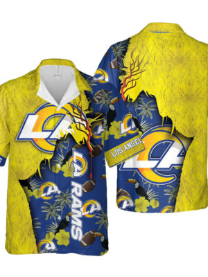 Sport-Team Los Angeles Rams Tropical Best Gift For Fans Hawaiian Shirt Summer Aloha Shirt