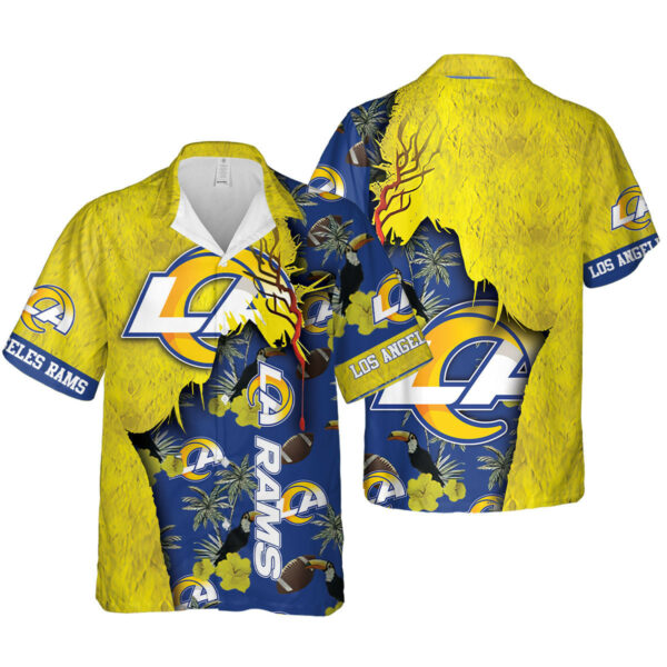Sport-Team Los Angeles Rams Tropical Best Gift For Fans Hawaiian Shirt Summer Aloha Shirt
