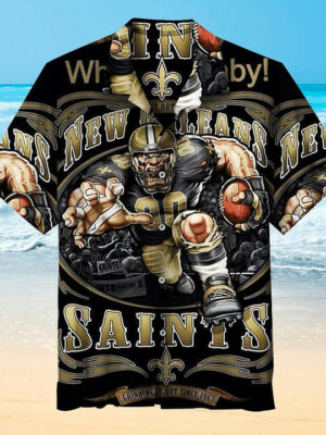 Sport-Team New Orleans Saints Black Player Running Hawaiian Shirt Summer Aloha Shirt