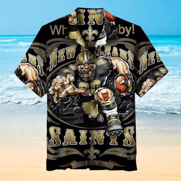 Sport-Team New Orleans Saints Black Player Running Hawaiian Shirt Summer Aloha Shirt