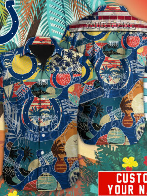 Sport-Team Indianapolis Colts Custom Name Special Vintage Style Hawaiian Shirt Sport Team Aloha Shirt