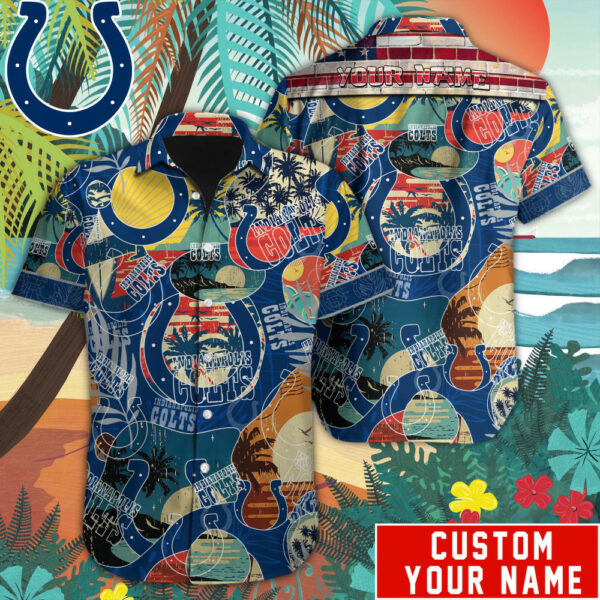 Sport-Team Indianapolis Colts Custom Name Special Vintage Style Hawaiian Shirt Sport Team Aloha Shirt