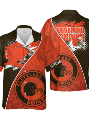 Sport-Team Cleveland Browns Orange Hawaiian Shirt V2 Summer Aloha Shirt