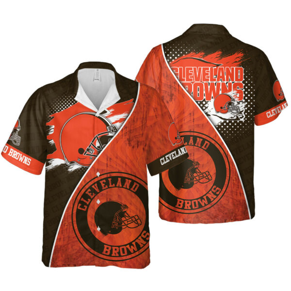 Sport-Team Cleveland Browns Orange Hawaiian Shirt V2 Summer Aloha Shirt