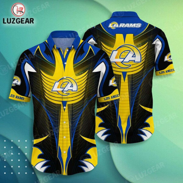 Sport-Team Los Angeles Rams Samurai Defender Hawaiian Shirt Summer Aloha Shirt