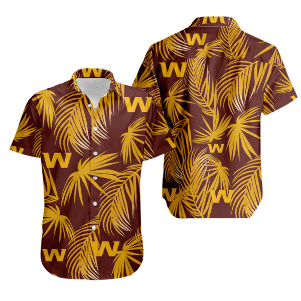 Sport-Team Washington Commanders Yellow Leaf Hawaiian Shirt Summer Aloha Shirt
