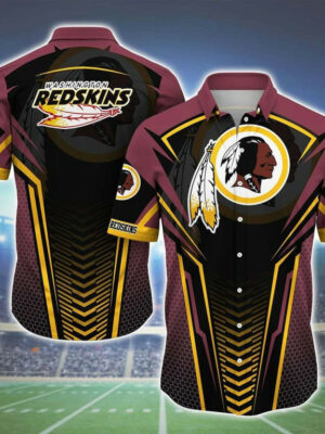 Sport-Team Washington Redskins Sleeve Button Down Samurai Hawaiian Shirt V9 Summer Aloha Shirt