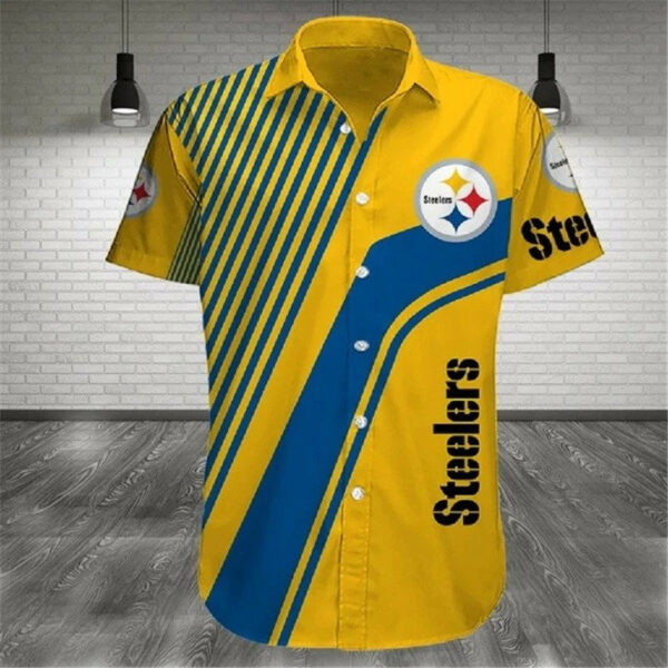 Sport-Team Pittsburgh Steelers Golden Blue Design Hawaiian Shirt Summer Aloha Shirt