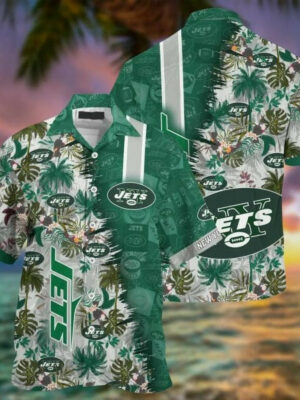 Sport-Team New York Jets Grey Green Hawaiian Shirt Summer Aloha Shirt
