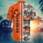 Sport-Team Cincinnati Bengals Tropical Flowers Orange Hawaiian Shirt Summer Aloha Shirt