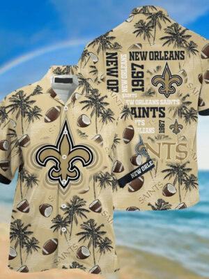 Sport-Team New Orleans Saints Golden Ball As Coconut Hawaiian Shirt Summer Aloha Shirt