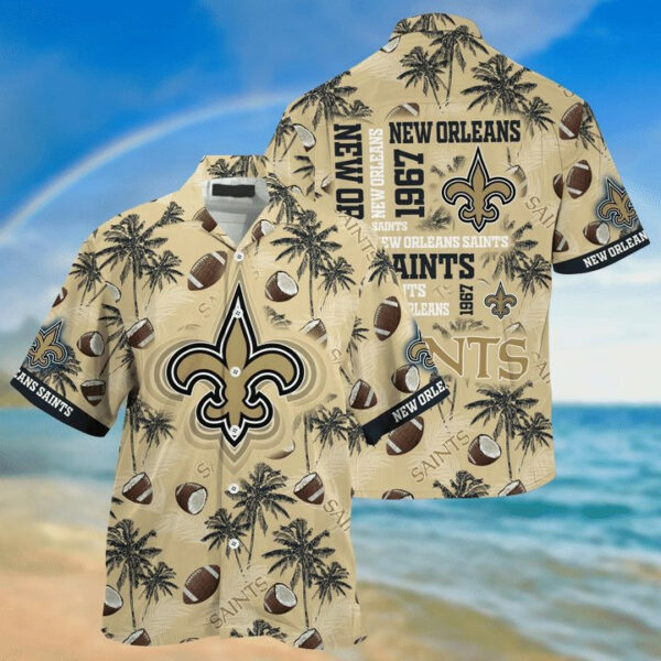 Sport-Team New Orleans Saints Golden Ball As Coconut Hawaiian Shirt Summer Aloha Shirt