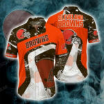 Sport-Team Cleveland Browns Orange Hawaiian Shirt Summer Aloha Shirt