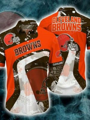 Sport-Team Cleveland Browns Orange Hawaiian Shirt Summer Aloha Shirt