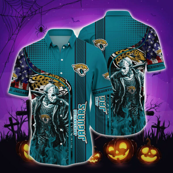 Sport-Team Jacksonville Jaguars Halloween Jason Voorhees Hawaiian Shirt Summer Aloha Shirt