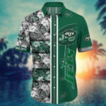 Sport-Team New York Jets Flowers Green Hawaiian Shirt V2 Summer Aloha Shirt