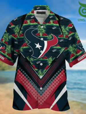 Sport-Team Houston Texans Blue Red Hawaiian Shirt V2 Summer Aloha Shirt