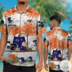 Sport-Team Baltimore Ravens Snoopy White Red Hawaiian Shirt Summer Aloha Shirt
