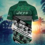 Sport-Team New York Jets Flowers Green Hawaiian Shirt Summer Aloha Shirt