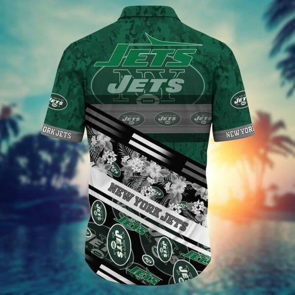 Sport-Team New York Jets Flowers Green Hawaiian Shirt Summer Aloha Shirt