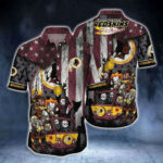 Sport-Team Washington Redskins Horror Character Collections Hawaiian Shirt Summer Aloha Shirt