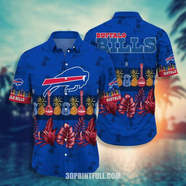 Sport-Team Buffalo Bills Blue Guitar Edition Hawaiian Shirt Summer Aloha Shirt