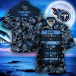 Sport-Team Tennessee Titans Flowers Navy Blue Hawaiian Shirt Summer Aloha Shirt