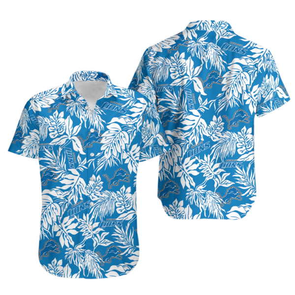 Sport-Team Detroit Lions Tropical Leafs Hawaiian Shirt Summer Aloha Shirt