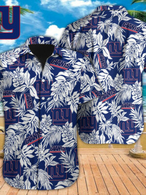 Sport-Team New York Giants Tropical Leafs Hawaiian Shirt Summer Aloha Shirt