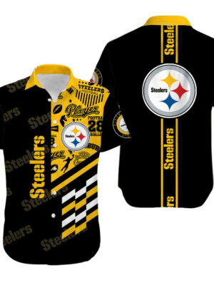 Sport-Team Pittsburgh Steelers Black Golden Hawaiian Shirt Summer Aloha Shirt