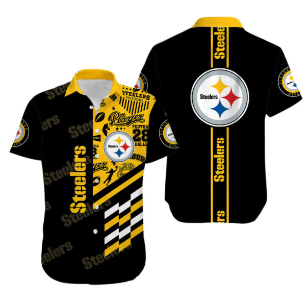 Sport-Team Pittsburgh Steelers Black Golden Hawaiian Shirt Summer Aloha Shirt