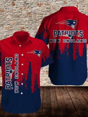 Sport-Team New England Patriots Red Navy Pattern Hawaiian Shirt Summer Aloha Shirt