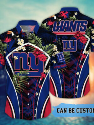 Sport-Team New York Giants Custom Name Flower Summer Tropical Hawaiian Shirt Sport Team Aloha Shirt