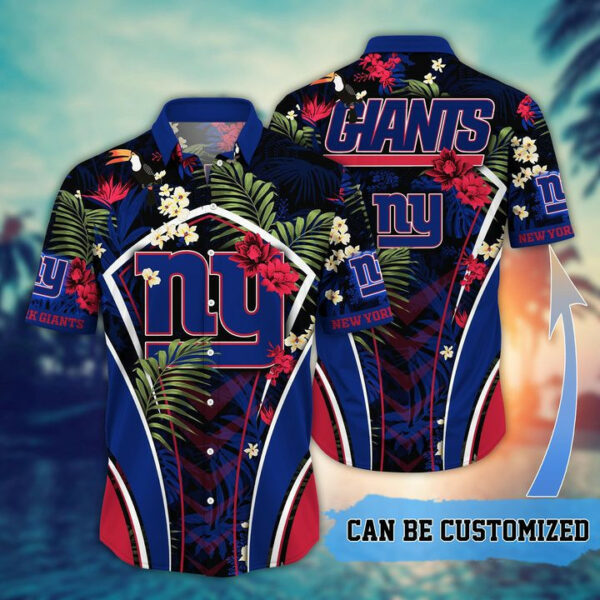 Sport-Team New York Giants Custom Name Flower Summer Tropical Hawaiian Shirt Sport Team Aloha Shirt