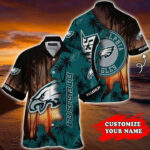 Sport-Team Philadelphia Eagles Custom Name Coconut Tree Hawaiian Shirt V3 Sport Team Aloha Shirt