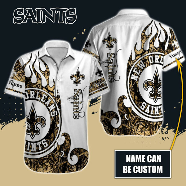 Sport-Team New Orleans Saints Custom Name Realtree Hunting Hawaiian Shirt Sport Team Aloha Shirt