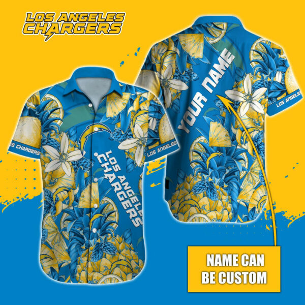 Sport-Team Los Angeles Chargers Custom Name Special Tropical Fruit Hawaiian Shirt Sport Team Aloha Shirt