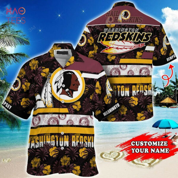 Sport-Team Washington Redskins Custom Name Yellow Flower Hawaiian Shirt Sport Team Aloha Shirt