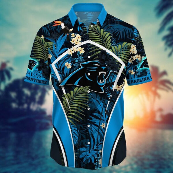 Sport-Team Carolina Panthers Custom Name Flower Summer Tropical Hawaiian Shirt Sport Team Aloha Shirt