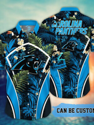 Sport-Team Carolina Panthers Custom Name Flower Summer Tropical Hawaiian Shirt Sport Team Aloha Shirt