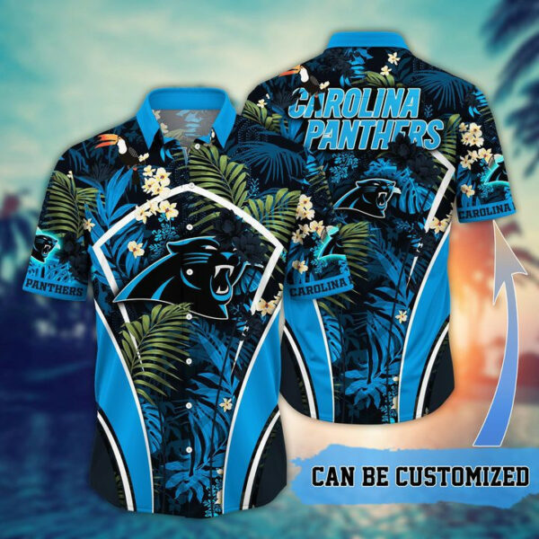 Sport-Team Carolina Panthers Custom Name Flower Summer Tropical Hawaiian Shirt Sport Team Aloha Shirt