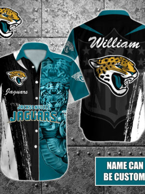 Sport-Team Jacksonville Jaguars Custom Name Special Half Tone Mascot Hawaiian Shirt Sport Team Aloha Shirt
