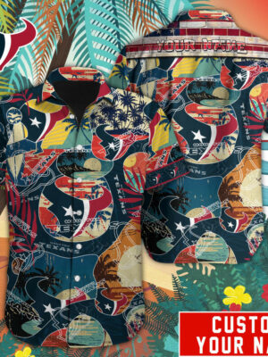 Sport-Team Houston Texans Custom Name Special Vintage Style Hawaiian Shirt Sport Team Aloha Shirt