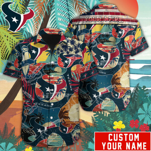 Sport-Team Houston Texans Custom Name Special Vintage Style Hawaiian Shirt Sport Team Aloha Shirt