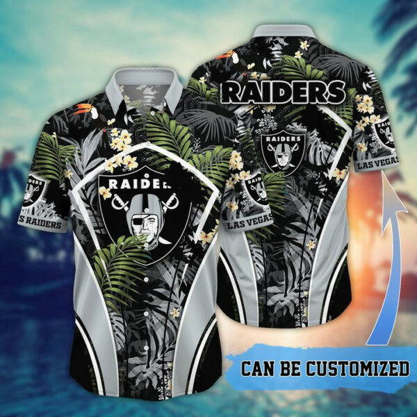 Sport-Team Las Vegas Raiders Custom Name Flower Summer Tropical Hawaiian Shirt Sport Team Aloha Shirt