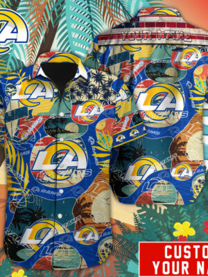 Sport-Team Los Angeles Rams Custom Name Special Vintage Style Hawaiian Shirt Sport Team Aloha Shirt